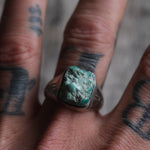 Vintage Sterling Seafoam Turquoise Ring 11.5