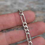 Vintage Sterling Silver Figaro Chain Bracelet