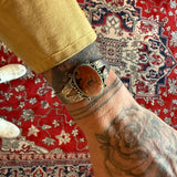 Vintage Sterling Petrified Wood Stamped Cuff