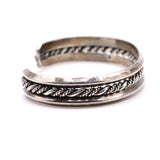 Vintage Sterling Silver Braided Cuff Bracelet 6.25"