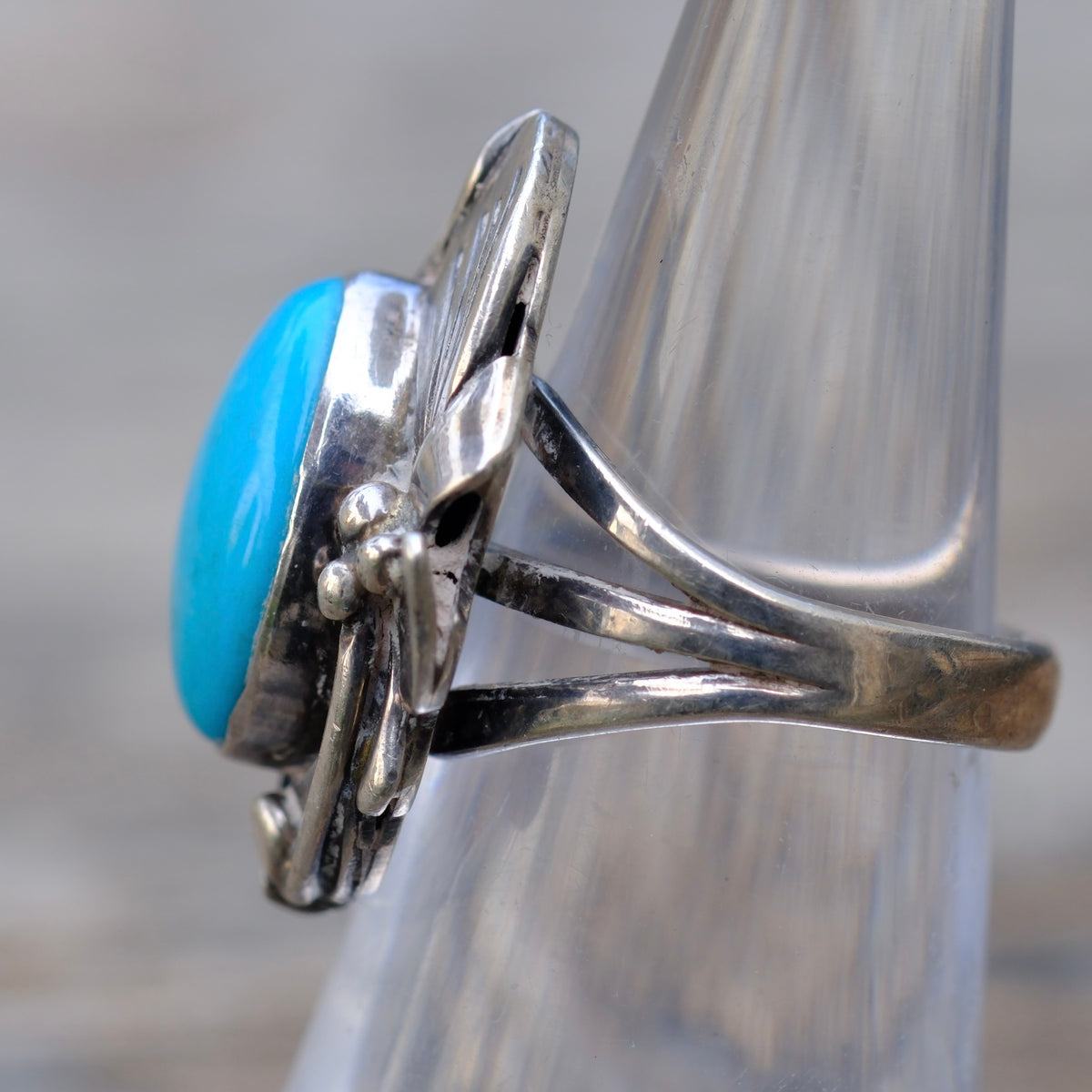 Vintage Sterling Turquoise Ring 6
