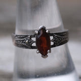 Vintage Sterling Garnet Ring 8.75