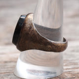 Vintage Sterling Onyx Signet Ring 10.25