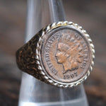 Vintage Gold Plated Indian Head Penny Ring 8.5