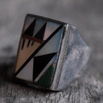 Vintage Sterling Zuni Inlay Ring 12