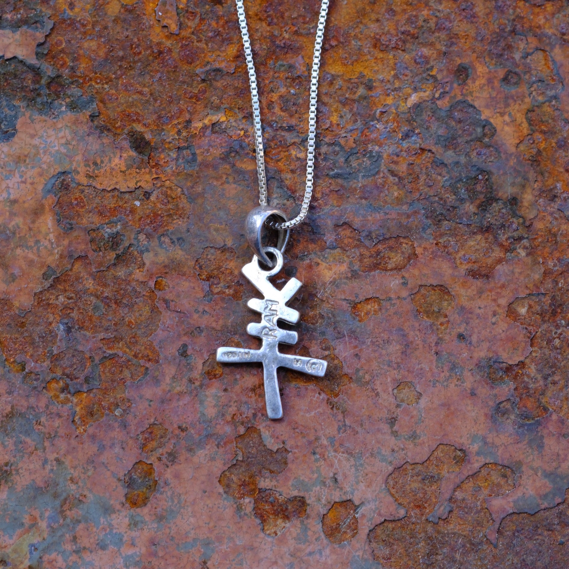 Vintage Sterling Silver Chinese Zodiac 'Sheep' Necklace