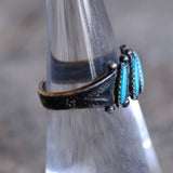 Vintage Sterling Turquoise Petit Point Band 5