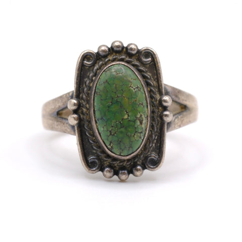 Vintage Sterling Turquoise Ring 8.25