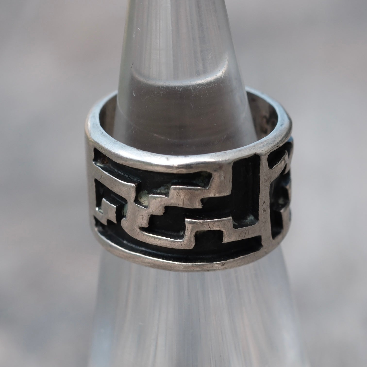 Vintage Sterling Tribal Band Ring 3
