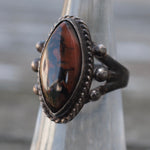 Vintage Sterling Petrified Wood Ring 5.75