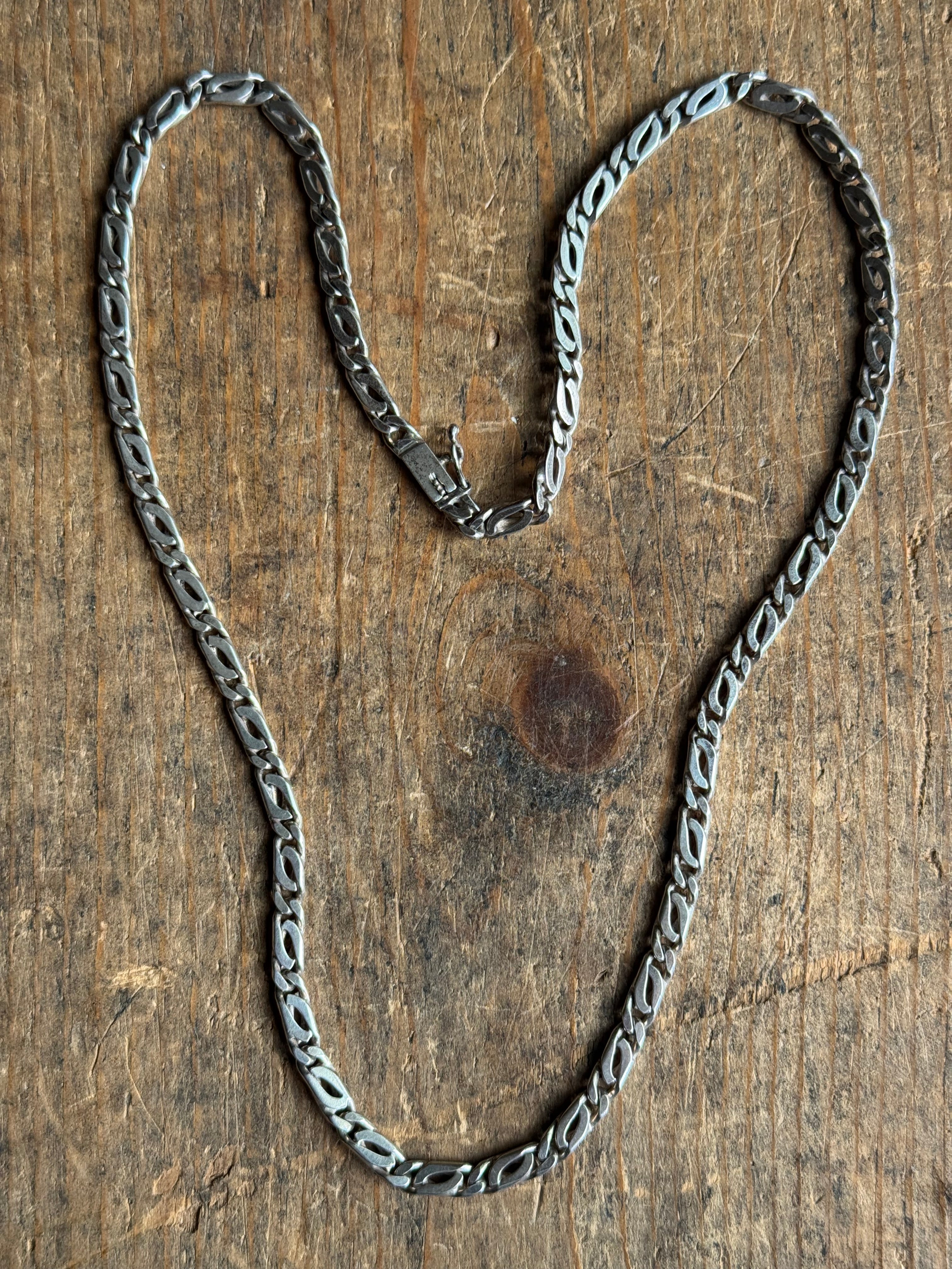 Vintage Sterling Silver 19” Snail Chain
