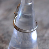 Vintage Sterling Lapis and Mother Of Pearl Feather Ring 6.75