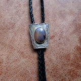 Vintage Sterling Petrified Wood Bolo Tie