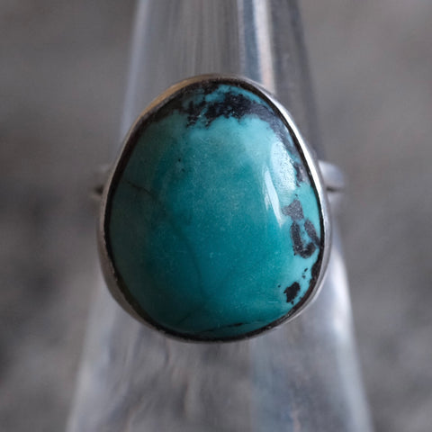 Vintage Sterling Silver Turquoise Ring 6.5