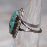 Vintage Sterling Chrysocolla Roper Ring 3.75