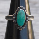 Vintage Sterling Turquoise Ring 6.75