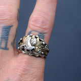 Vintage Sterling Silver and Copper Eagle Ring 11