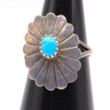 Vintage Sterling Turquoise Concho Ring 6