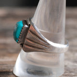 Vintage Sterling Turquoise Signet Ring 10.5
