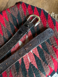 Vintage Hand Tooled Black Leather Eagle Belt