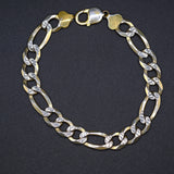 Vintage Sterling Silver Thick Figaro Chain Bracelet 9"
