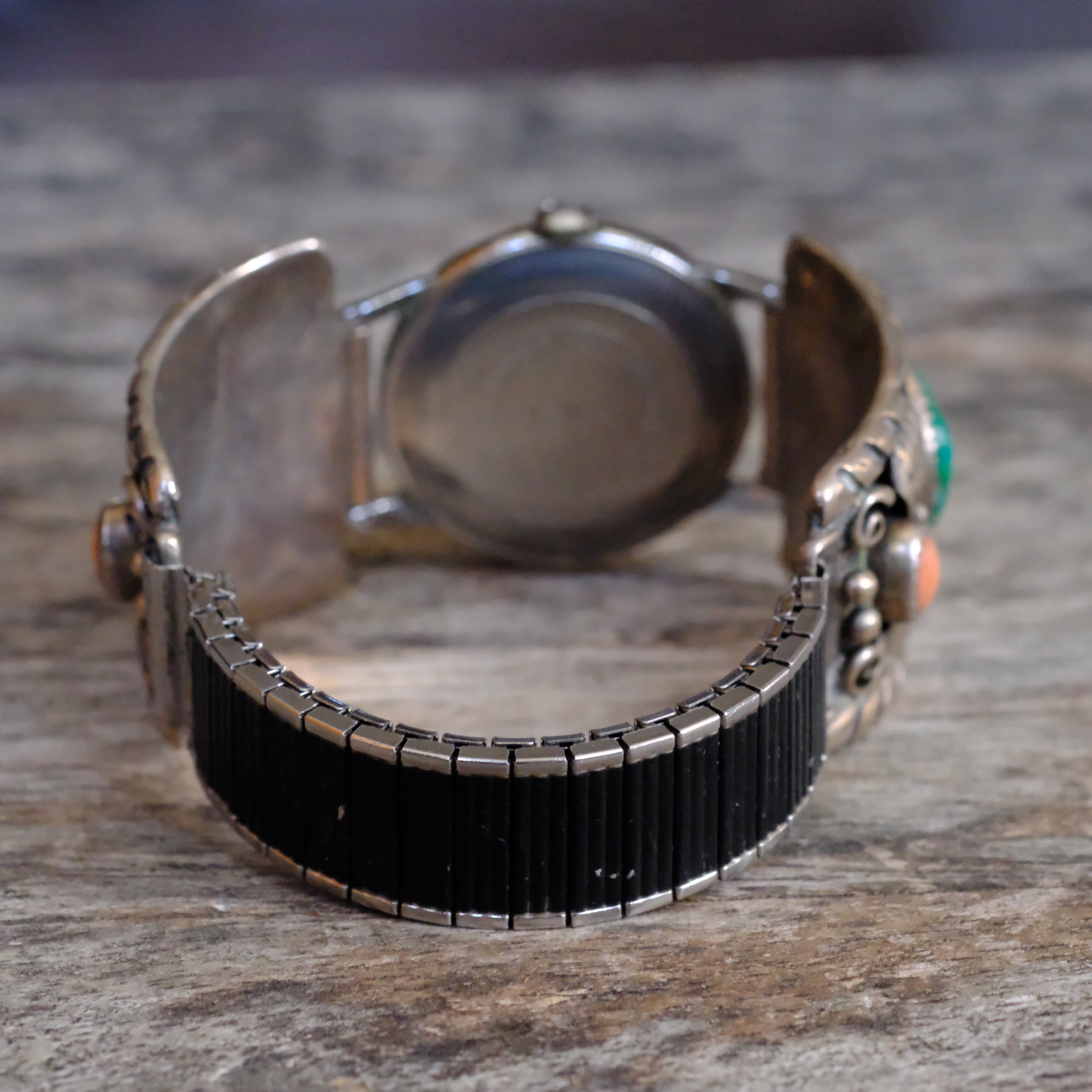 Vintage Sterling Turquoise and Coral Watch
