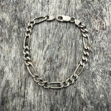 Vintage Sterling Silver Figaro Chain Bracelet
