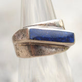 Vintage Sterling Lapis Inlay Band 5.5