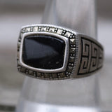 Vintage Sterling Onyx Signet Ring 9.25