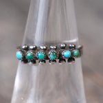 Vintage Sterling Turquoise Snake Eye Ring 6.5