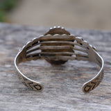 Vintage Sterling Turquoise Stamped Cuff Bracelet