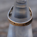 Vintage Sterling Petrified Wood Stamped Band Ring 5.5