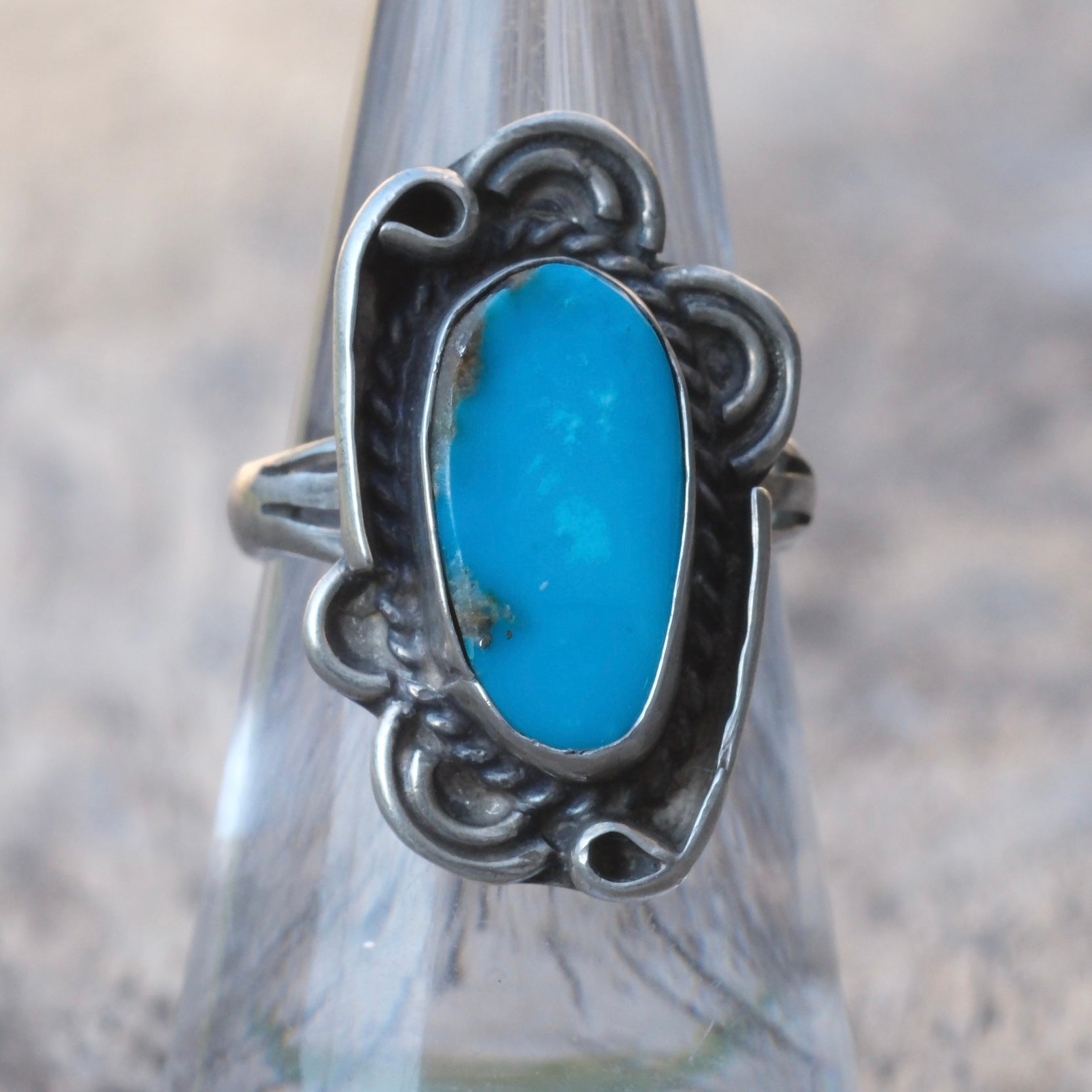 Vintage Sterling Turquoise Ring 6