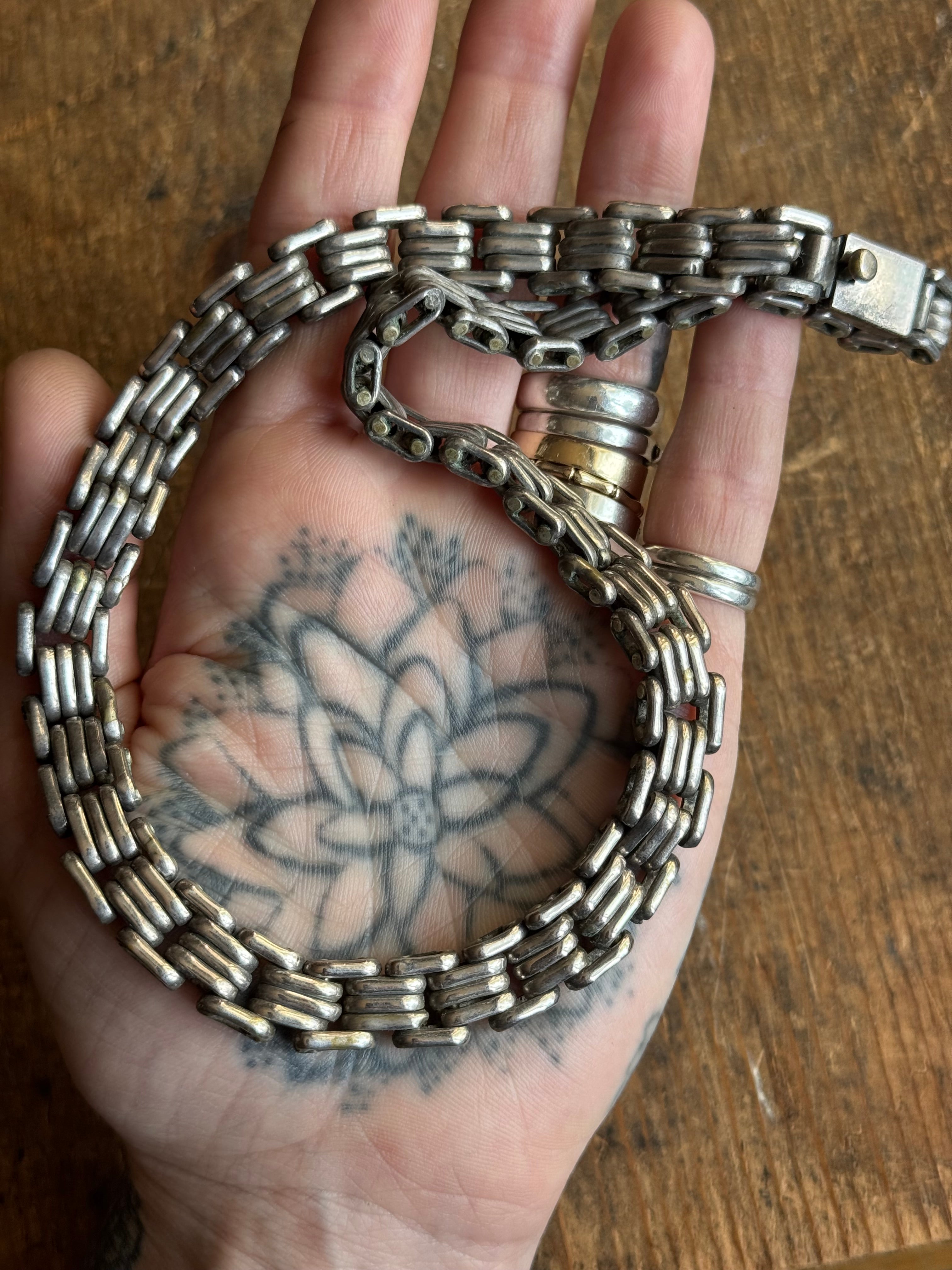 Vintage Sterling Silver  17” Panther Link Chain