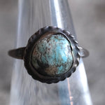 Vintage Sterling Turquoise Roper Ring 7.25