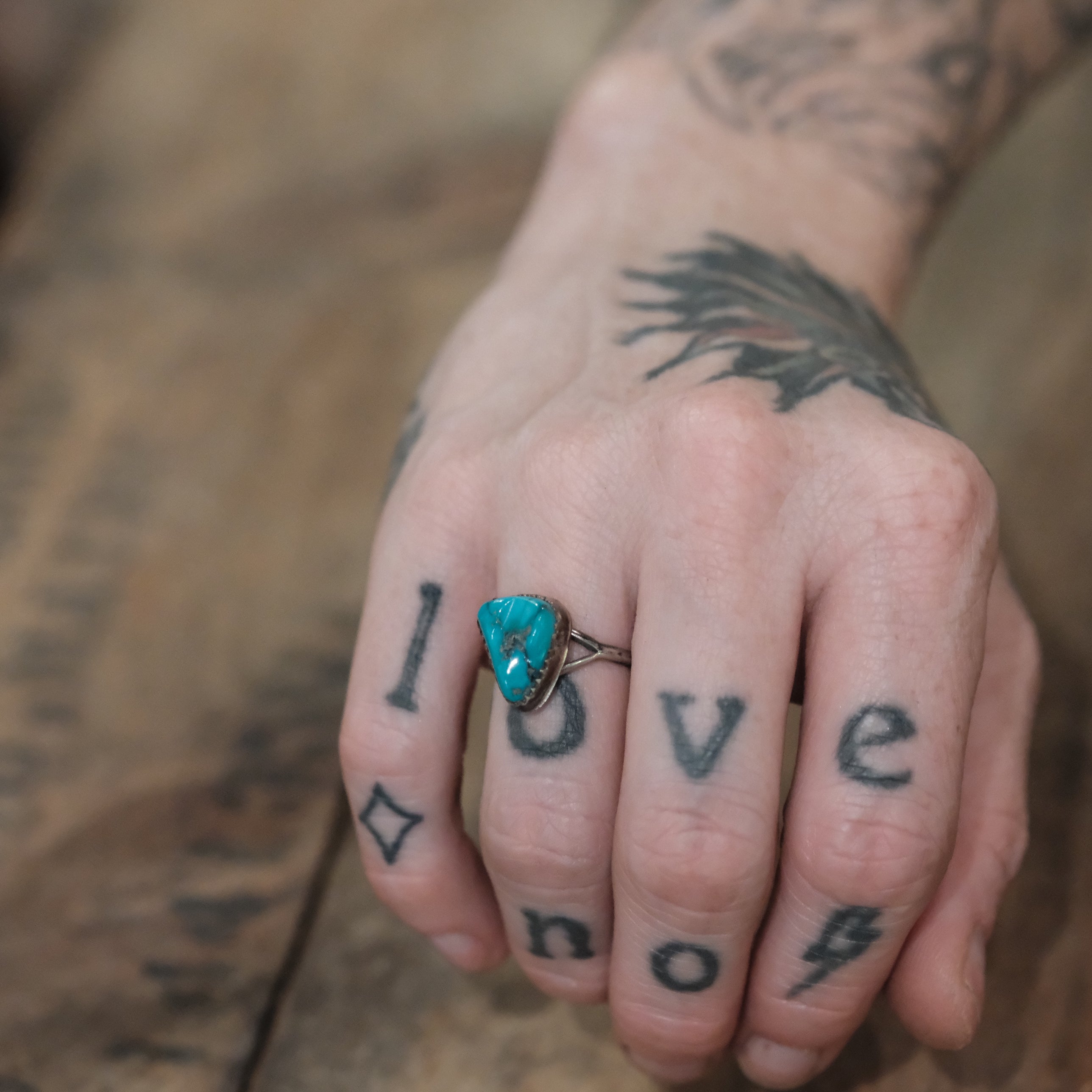Vintage Sterling Turquoise Ring 6.25