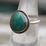 Vintage Sterling Turquoise Roper Ring 6.25