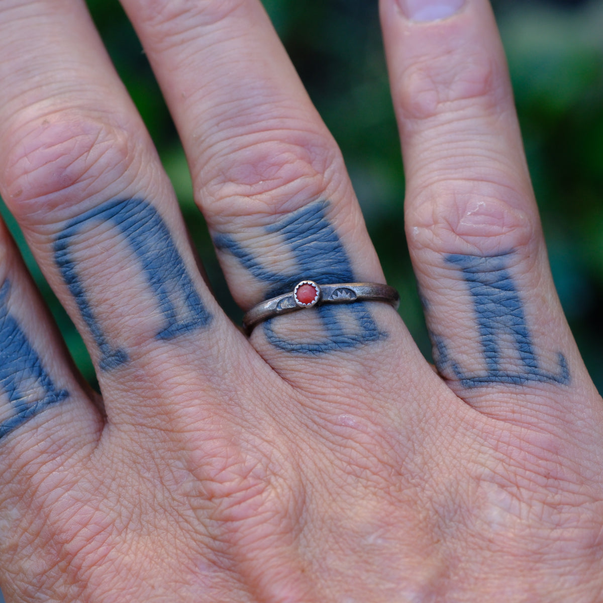Vintage Sterling Coral Band 8.25