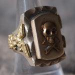 Vintage 1950’s Skull and Crossbones Mexican Biker Souvenir Ring 8.75