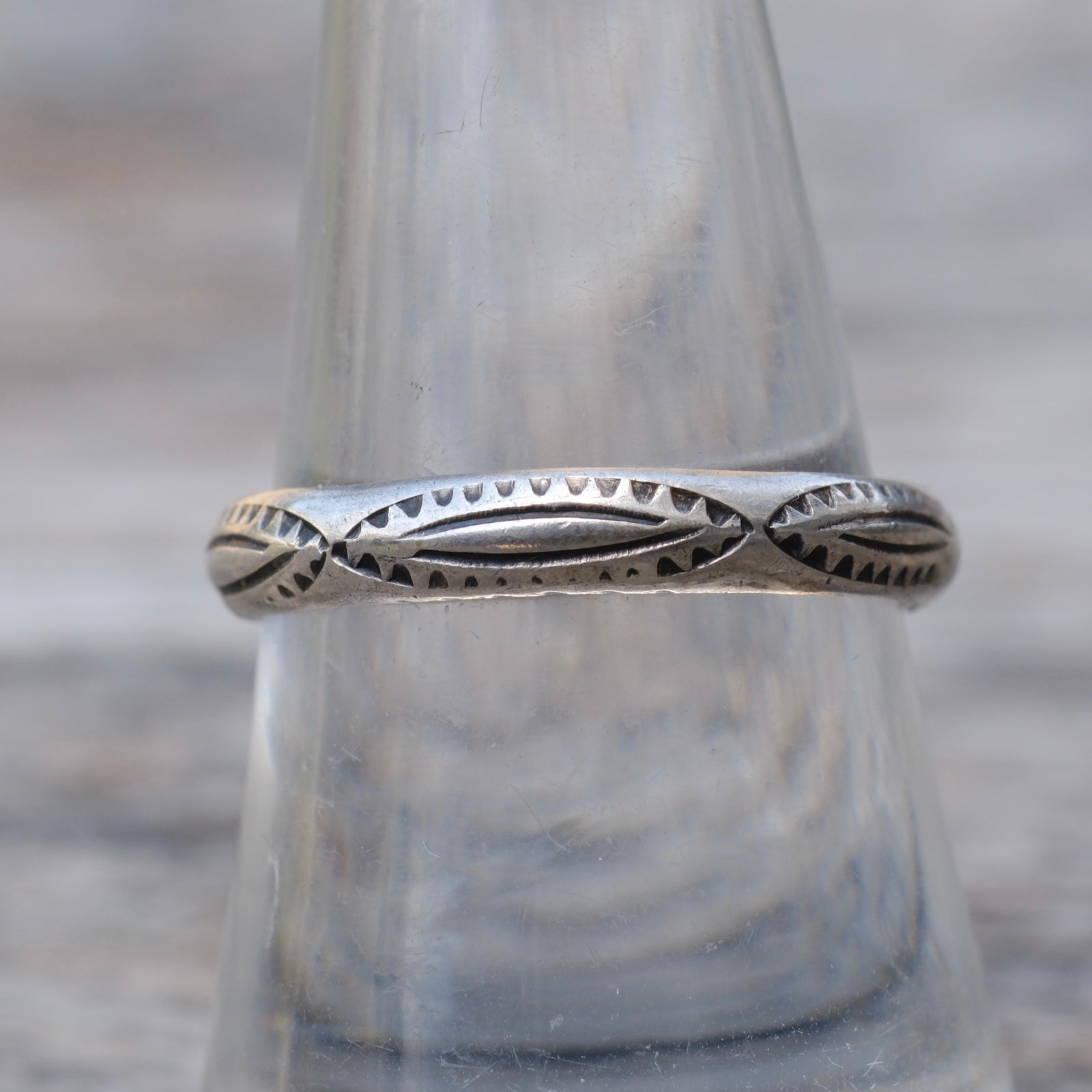 Vintage Sterling Stamped Band Ring 8.25