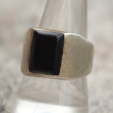 Vintage Sterling Onyx Signet Ring 9.75