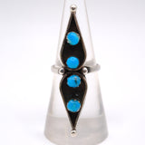Vintage Sterling 4-Stone Turquoise Ring 6.5