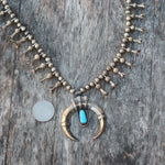 Vintage Sterling Turquoise Squash Blossom Necklace
