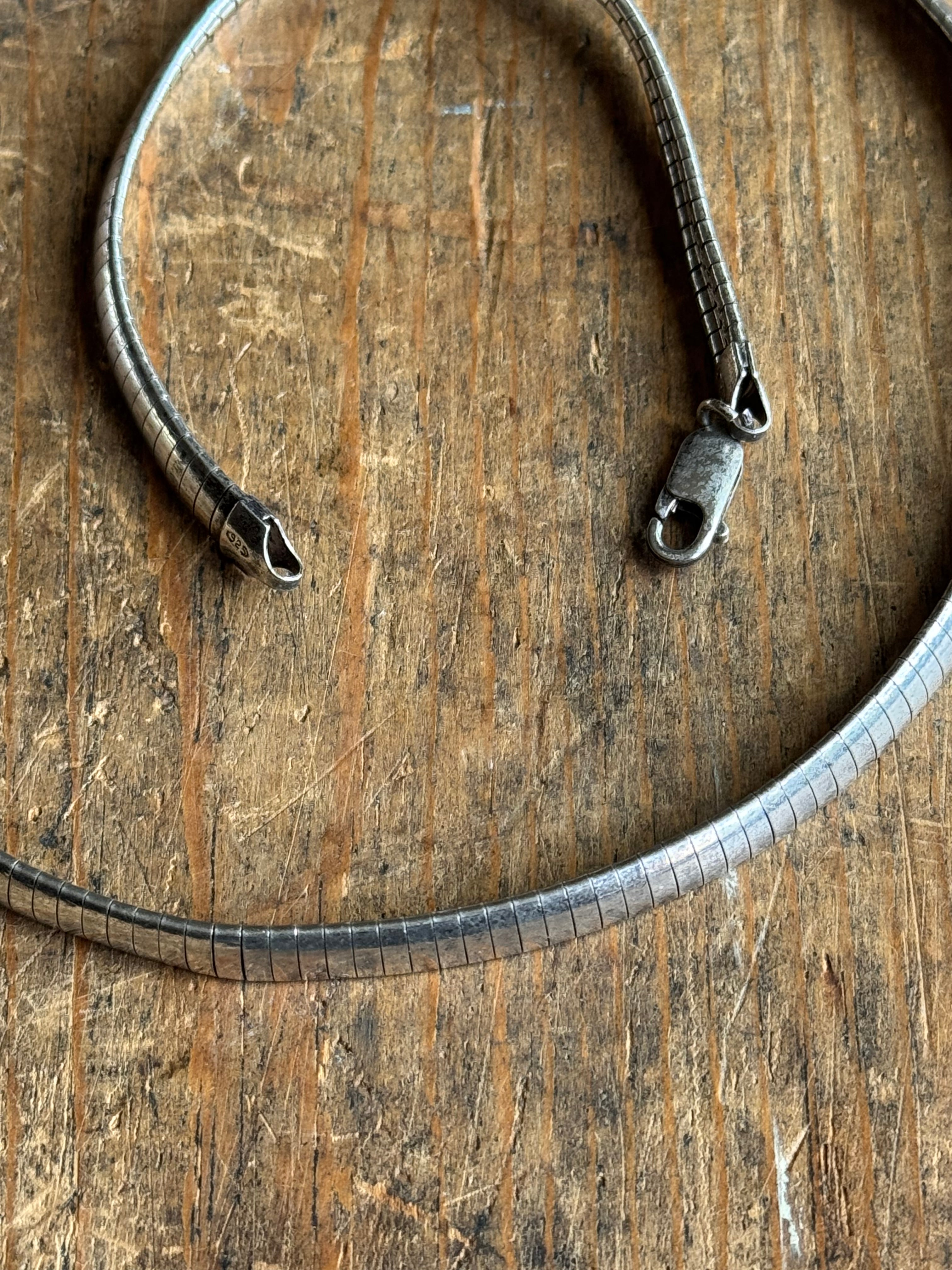 Vintage Sterling Silver 18” Snake Chain Collar