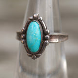Vintage Sterling Turquoise Ring 5.75
