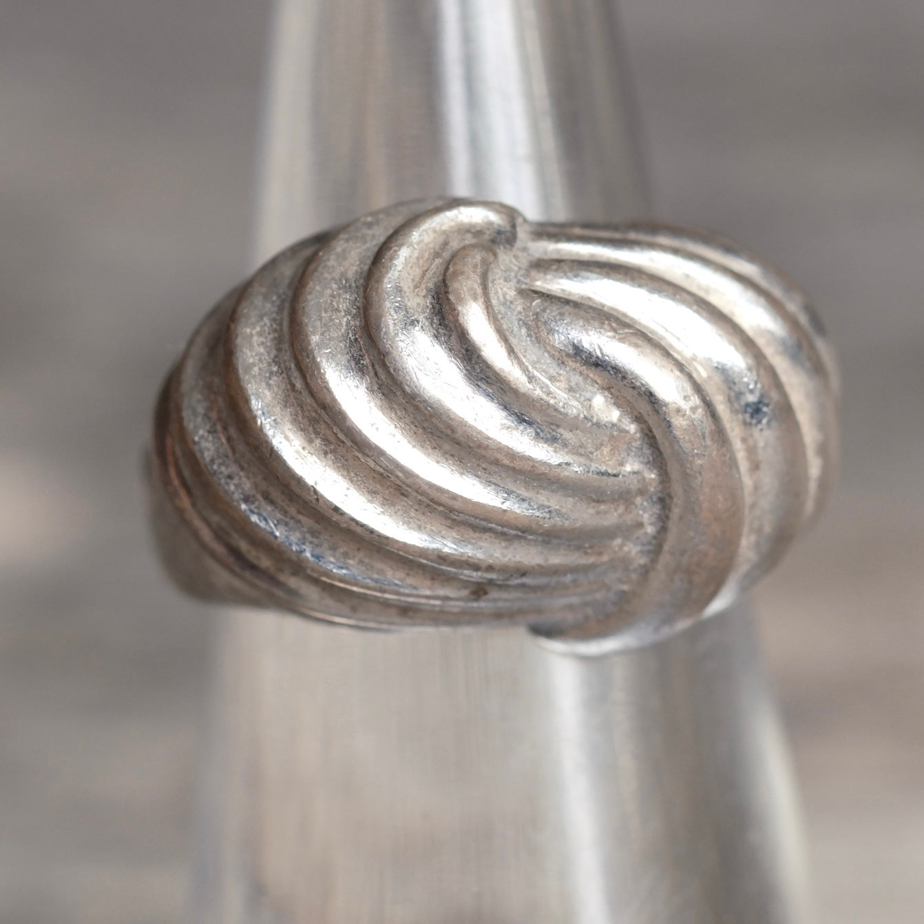 Vintage Sterling Silver Modernist Ring 4.75