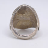 Vintage Sterling Turquoise Stamped Band Ring 10.5