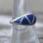 Vintage Sterling Multistone Inlay Band 7