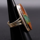 Vintage Sterling Jasper Ring 6.75