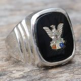 Vintage Sterling FOE Signet Ring 6